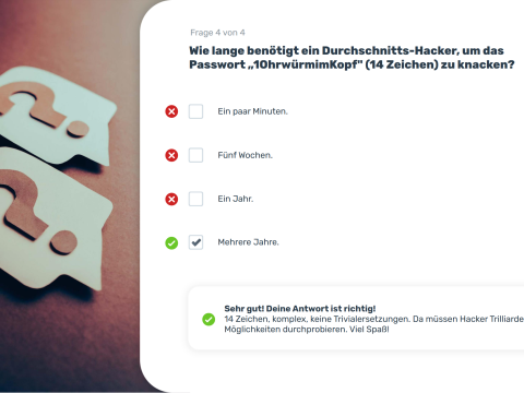 Quizfrage Multiple Passwörter Choice E-Learning IS-FOX