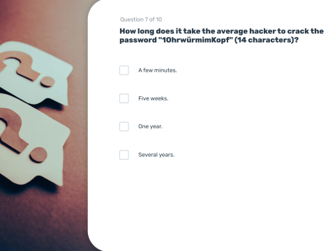 Screenshot Master 7, IS-FOX e-learning, multiple choice test passwords