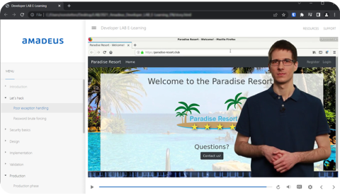 Dieses Bild zeigt einen Ausschnitt aus dem Cyber Security Developer LAB von IS-FOX für Amadeus