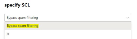 Specify SCL Exchange Online