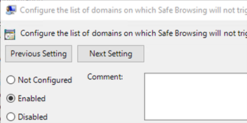 Safebrowsing policy