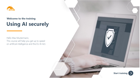 Insight into the EU AI Act E-Learning from IS-FOX, Welcome to the training