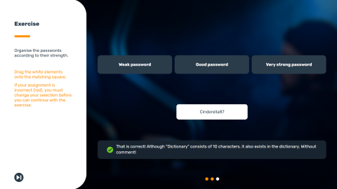 IS-FOX elearning, password exercise, how strong are those passwords