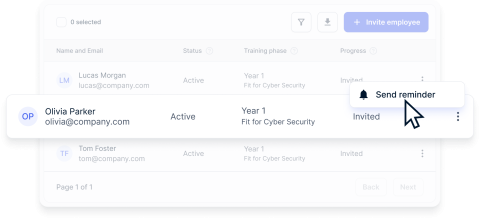 Invite and efficiently remind employees