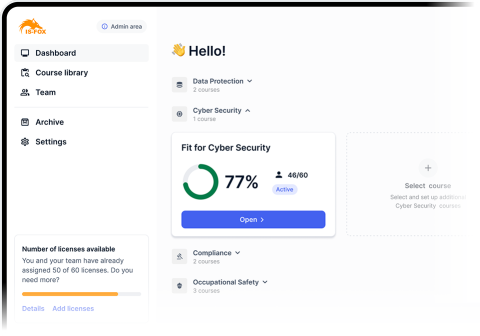 IS-FOX Schulungsplattform Admin-Dashboard