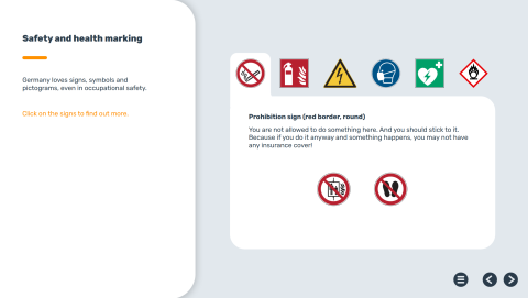 Screenshot of occupational safety training