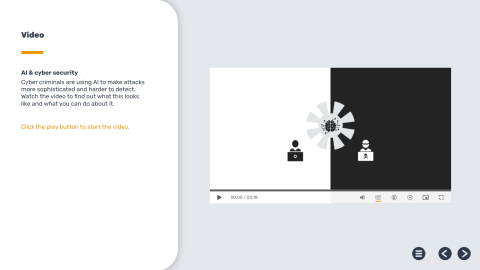 Screenshot from training - AI andcyber security