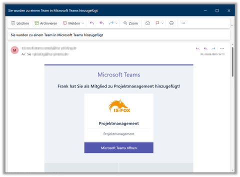 Phishingszenario Beipispiel MS Teams