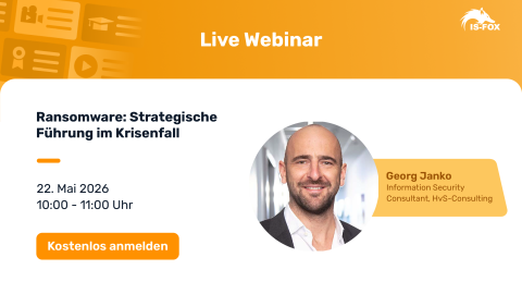 Webinar Banner: Ransomware: Strategische Führung im Krisenfall