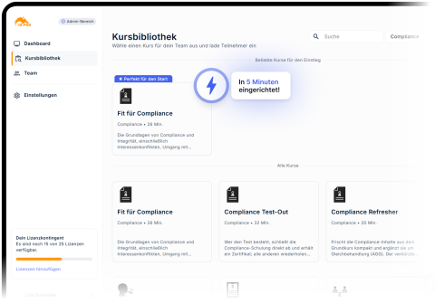 Schulungsplattform Kursbibliothek Compliance