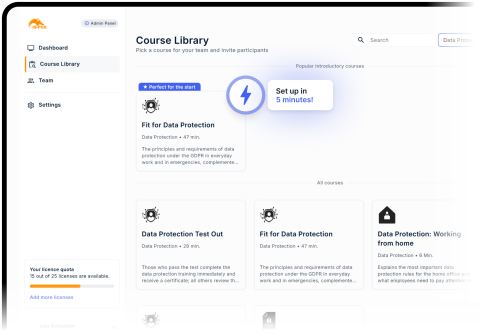 Training platform course library data protection
