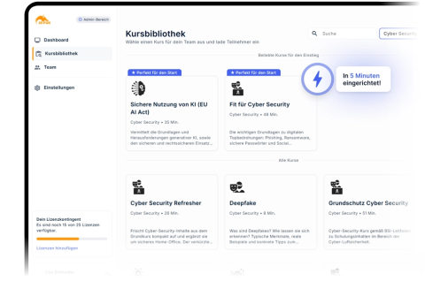 Schulungsplattform Kursbibliothek Cyber Security